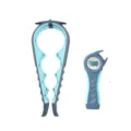 set apribottiglie e apribarattoli multifunzione 4 in 1 in plastica per la cucina - Set da 2 pezzi grigio-blu (confezione colorata)