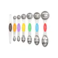 Set di cucchiai misuratori magnetici in acciaio inossidabile con manici in silicone colorato. - Set da 7 pezzi Tipo A / Colorato