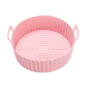 Vassoio in silicone rosa per friggitrice ad aria con manici teglia da forno pratica. - Rosa