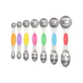 Set di misurini magnetici a doppia estremità in acciaio inossidabile con manici in silicone. - Set da 7 pezzi Tipo B / Colorato