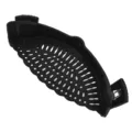 Scolapasta in silicone per pentola con clip scolapiatti cucina pasta verdure filtro. - Imballaggio in sacchetto / Nero