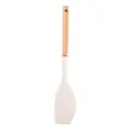 Spatola in silicone con manico in legno, utensile da cucina bianco, strumento di cottura. - Leccapentole