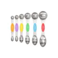 Set di misurini doppi in acciaio inossidabile con manici in silicone colorato per dolci. - Set da 6 Pezzi / Colorato