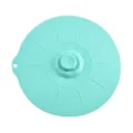 Mintgrüner Silikondeckel Topfdeckel Schüssel Frischehaltedeckel Küchenhelfer mit Knauf - Durchmesser 15cm / Seeblau