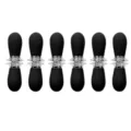 BBQ dual-head stainless steel corn holders set of 6, anti-slip black grip skewers. - Black 6-Piece Set (OPP Bag)