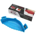 Scolapasta in silicone per pentole, colino flessibile a clip per padelle e pentolame. - In Scatola Colorata / Blu