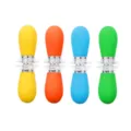 Stainless steel double headed corn holders set, colorful BBQ skewers for kitchen and outdoor use. - Colorful 4-Piece Set (OPP Bag)