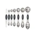Set di cucchiai misuratori magnetici a doppia estremità in acciaio inox con livello. - Set da 7 pezzi Tipo A / Nero