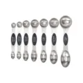 Set di cucchiai misurini magnetici in acciaio inossidabile a doppia faccia per cucina. - Set da 7 pezzi Tipo B / Nero