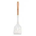 Paletta scanalata in silicone bianco con manico in legno utensile cucina variante - Paletta Forata