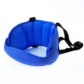 Child car seat head support band baby head fixing sleep aid protection pad blue soft - Dark Blue