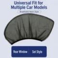 Car rear window sunshade mesh breathable mosquito net universal fit for automotive vehicles - Rear Windows / Black / Black