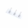 Transparent adhesive wall hook strip with three hooks, punch-free 18cm home organizer. - Transparent 3-Row Clothes & Hat Hooks
