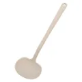 Beige silicone mushroom spatula for non-stick pans, heat resistant kitchen cooking tool. - L / Cream