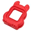 Red cartoon bear shape sandwich cutter mold for DIY baking, toast pocket maker tool easily. - Red