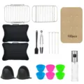 10 pcs air fryer accessories set including silicone liners, racks, and baking paper. - 20-Piece Set (Kraft Box Packaging)