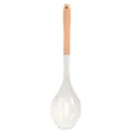 Cucchiaio schiumarola in silicone con manico in legno utensile cucina resistente - Schiumarola
