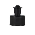 Black plastic push-pull bottle cap replacement pump dispenser nozzle for liquid soap containers. - Lift-up Lid / Universal / Black