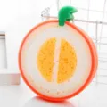 Esponja de limpieza de cocina gruesa en forma de fruta, lindo diseño de agrumes. - Naranja