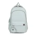 Zaino scolastico da studente in nylon color caramella leggero con ciondolo orsetto. - Blu