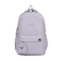 Zaino casual in nylon per studenti, grande capacità, colore caramella per la scuola. - Viola