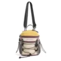 Stylish multi-color nylon crossbody bag with adjustable strap and outdoor bungee cord for daily wear. - S / Purple Rice Gray Color Block