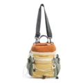 Lightweight colorblock outdoor backpack multi-pocket casual daily commuter sling bag women - S / Beige Green Yellow Color Block