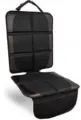 Protector de asiento de coche de cuero negro para niños con costuras rojas y bolsillos - Tamaño grande engrosado