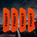 Car door open reflective warning stickers, fluorescent red 4-piece set, night safety guard. - Red
