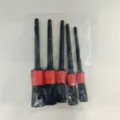 Auto detailing brush 5-piece set, black and red car interior gap cleaning brush. - 5 Pcs Set / OPP Bag