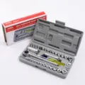 40pcs socket wrench set, metric and SAE combination tools for auto repair and home maintenance. - 40pcs Set