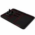 Tappetino antiscivolo per auto con supporto per cellulare rotante e numero di parcheggio - Sacchetto OPP / Rosso