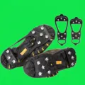 Crampons de chaussures à 8 pointes pour l'hiver, antidérapants en caoutchouc pour neige. - Taille unique / Crampons à glace 8 dents (paire)