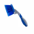 Short handle car tire brush for wheel cleaning and auto detailing, durable single pack tool. - Short Handle Blue Tire Brushes