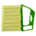 Cepillo de limpieza multicapa para persianas venecianas con mango verde para quitar polvo - Verde