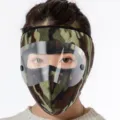 Unisex winter warm camouflage face mask with clear visor shield thick fleece windproof cap - One Size / Camouflage