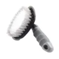 Car wheel cleaning brush with ergonomic handle and durable white bristles for auto detailing. - T-Shaped Brush