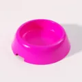Pink plastic pet bowl, round anti-slip cat and dog food feeding dish for daily use. - Rose Red