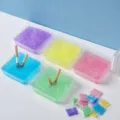 Disposable ashtray smoke extinguishing sand set with colorful crystal gel boxes for office use. - Random Color