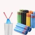 Bunte Kordel Müllbeutel Rolle 15Stk Haushalt Verdickte Plastik Müllsäcke Praktisch - Kordelzug / 15 Stück Pro Rolle / Zugband-Müllbeutel (1 Rolle, 15 Stück)