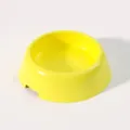 Yellow pet bowl, round anti-slip cat and dog food water dish, durable plastic pet tableware. - Yellow