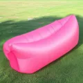 Portable pink inflatable air sofa lazy lounger for outdoor camping, travel and festival. - Pink