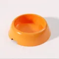 Orange plastic pet bowl round anti slip dog cat food feeding dish for daily use here - Orange