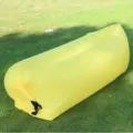 Portable yellow outdoor inflatable lazy air sofa for camping, travel, and music festivals. - Yellow