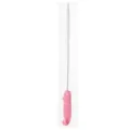 Long straw cleaning brush with pink handle for narrow bottle holes and small tubes. - Pink