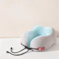 Ergonomisches Memory Foam Nackenhörnchen für Reisen, bequeme U-förmige Stütze für Flug. - Grün