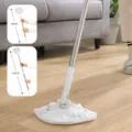 Rhombus face towel flat mop with adjustable stainless steel pole for easy floor cleaning. - Diamond Pattern Single Mop / 66-110CM Telescopic