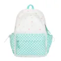 Süßer weißer Rucksack mit türkisen Vichy-Karotaschen, bunten Punkten und Schleifen für Mädchen. - Groß (Ohne Anhänger) / Grün