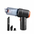 Mini cordless handheld car vacuum cleaner with strong suction and portable mini blower. - 1200mAh / Black