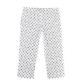 Vue détaillée du pantalon court pour femme à pois noirs et blancs pour un style chic. - S / Bas